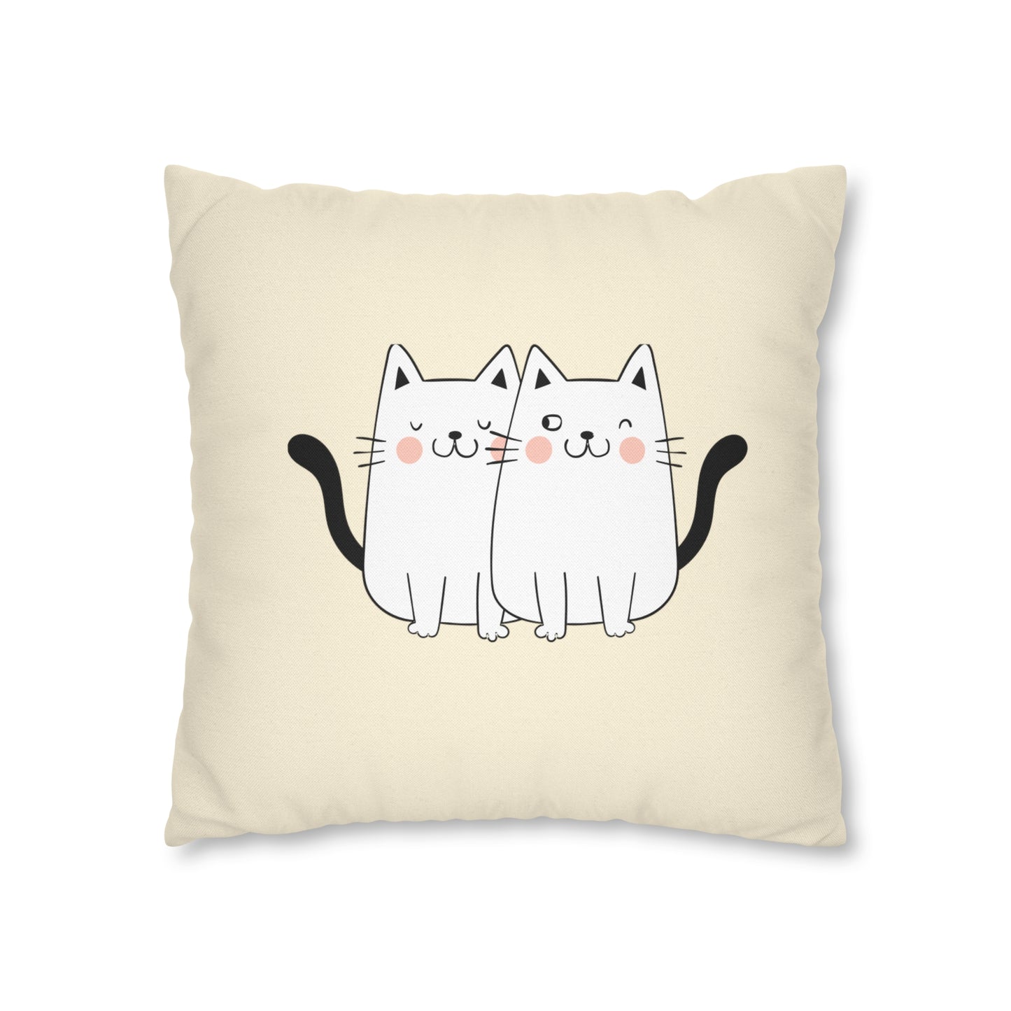 Gemini Lucky Cat: Two-Tone Cushion Pillow Cover - Deep Sea Sapphire