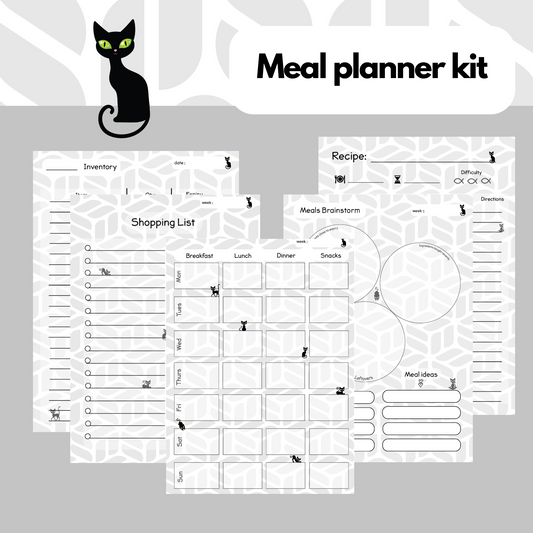 Basalt: Panther the Cat -  Meal Planner Kit [Digital & Printables]