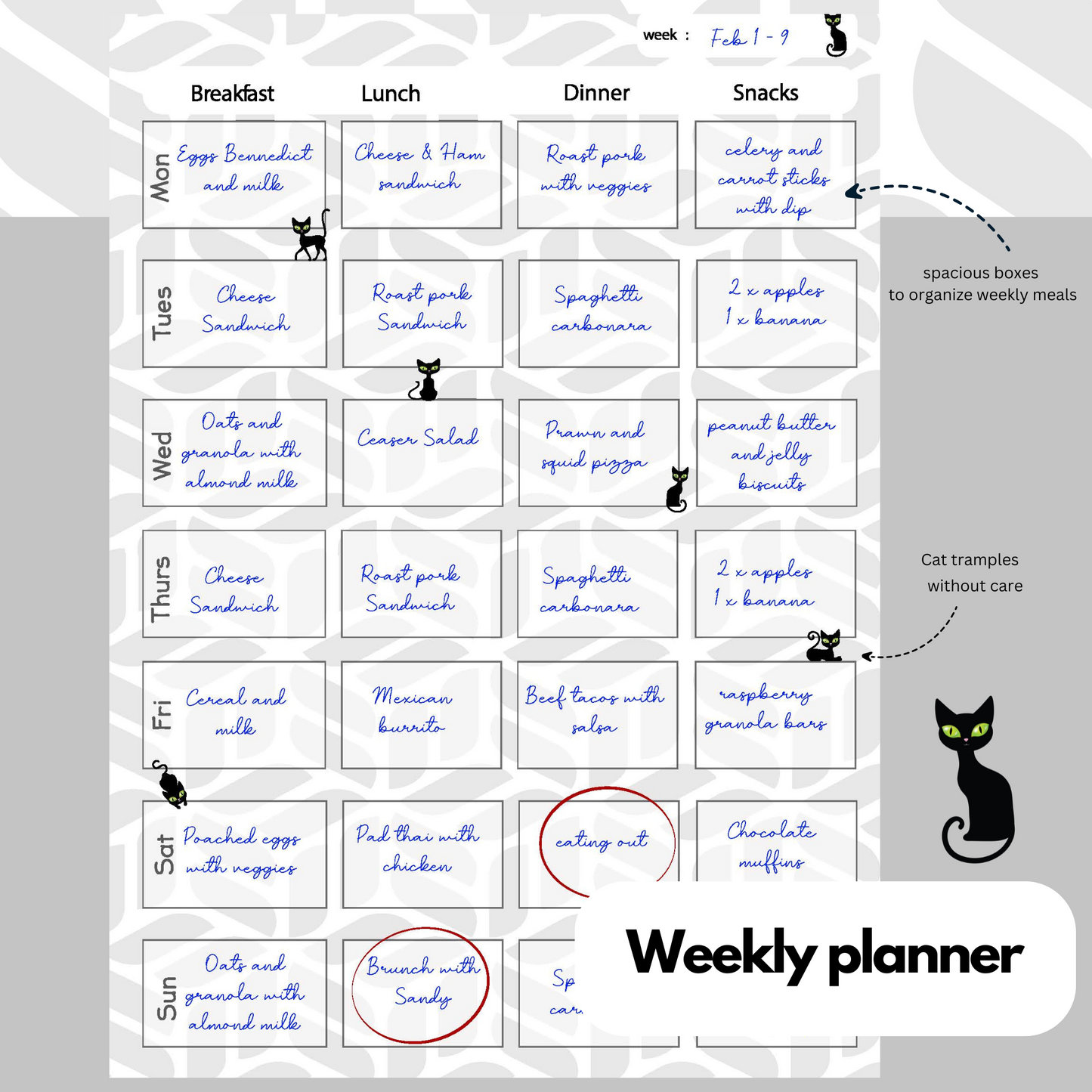 Basalt: Panther the Cat -  Meal Planner Kit [Digital & Printables]