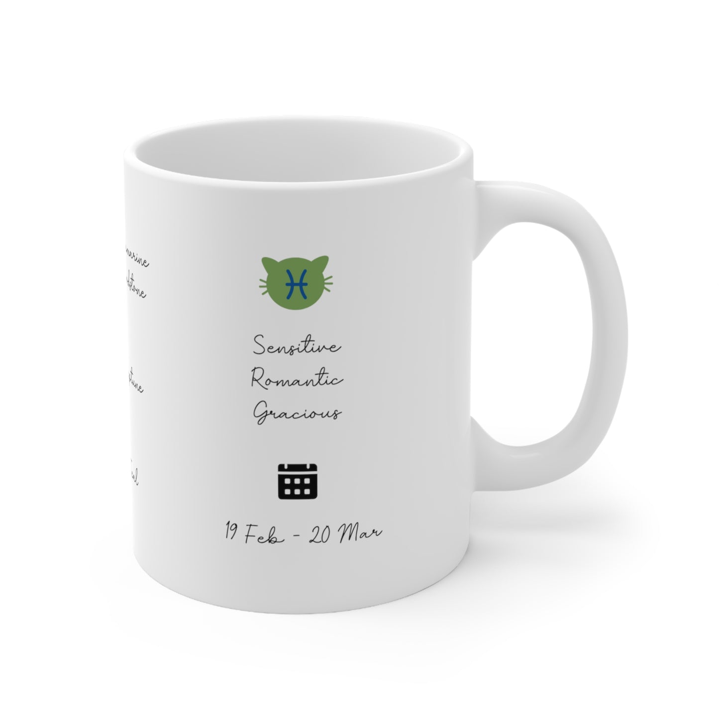 Pisces Lucky Cat: Bio Mug