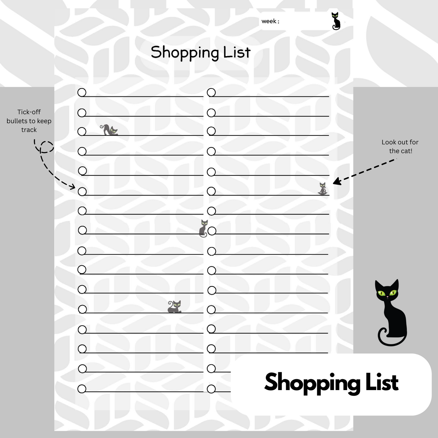 Basalt: Panther the Cat -  Meal Planner Kit [Digital & Printables]