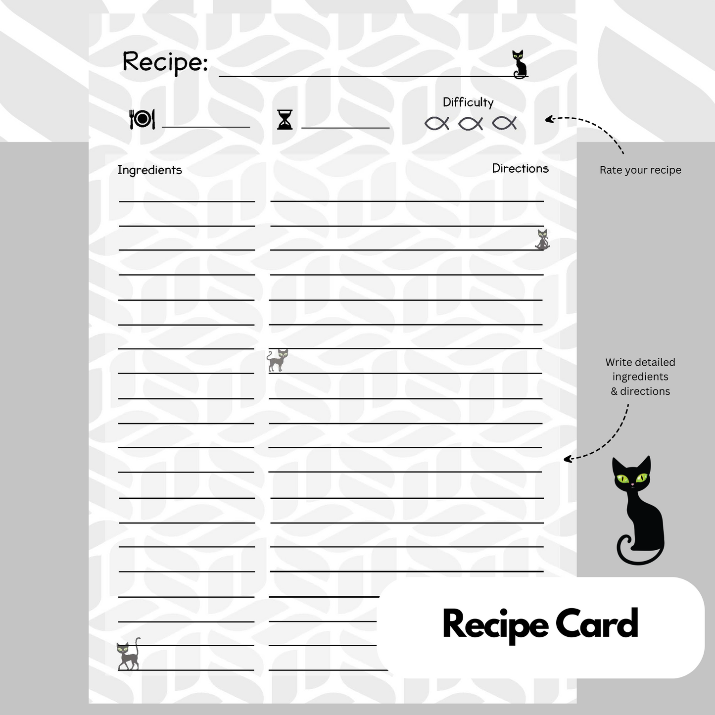 Basalt: Panther the Cat -  Meal Planner Kit [Digital & Printables]