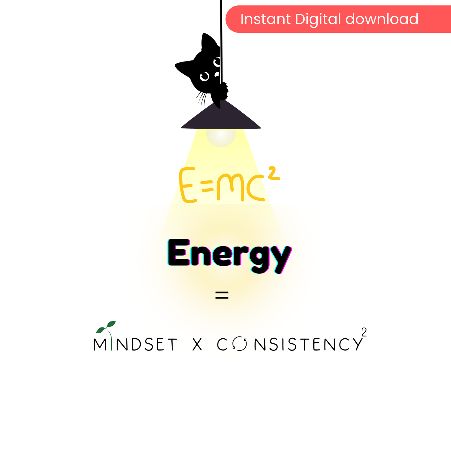 Fuel thy DISCIPLINE| E = MC²: Energy = Mindset x Consistency – Digital Wall Art