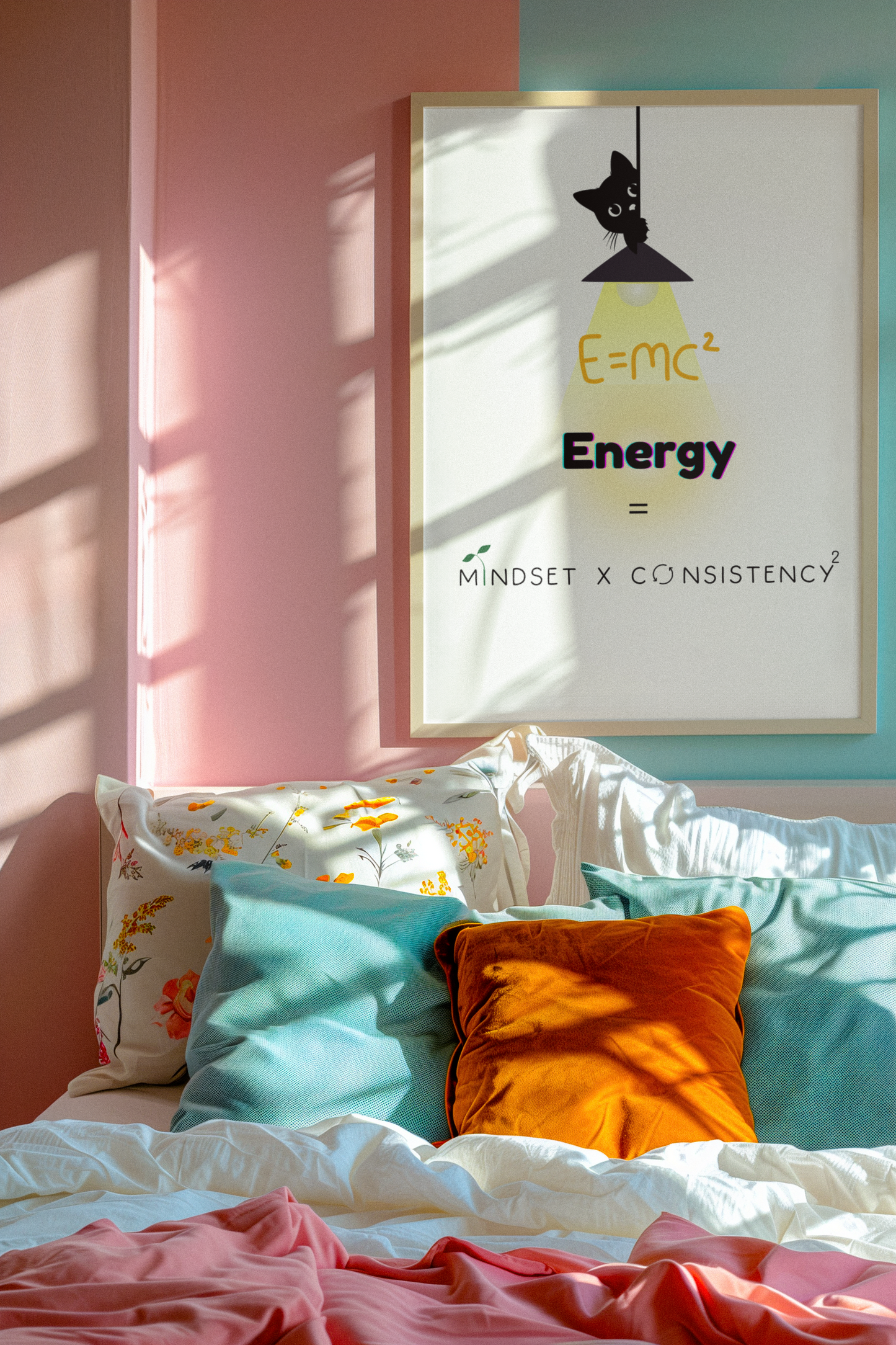 Fuel thy DISCIPLINE| E = MC²: Energy = Mindset x Consistency – Digital Wall Art