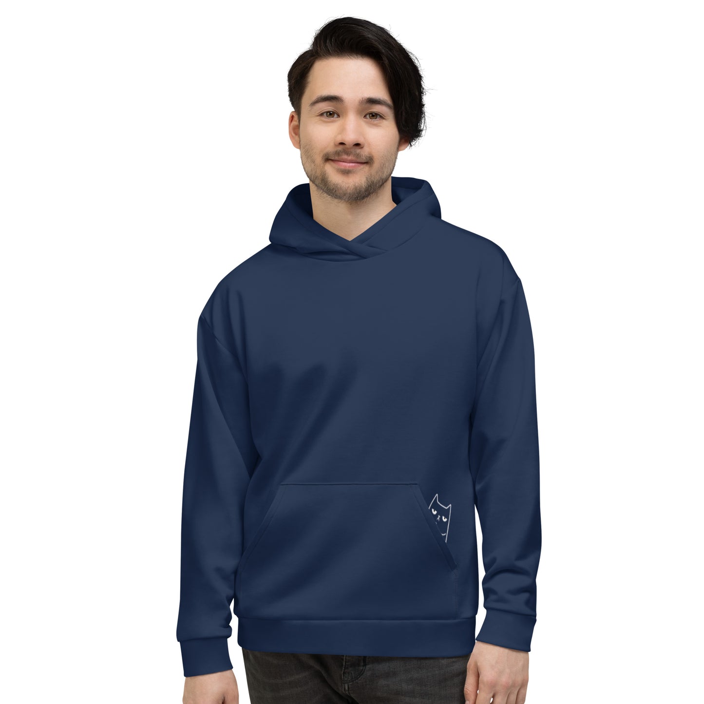 Flipping Bob Cool Cats: Unisex Peak-a-Boo Hoodie in Navy